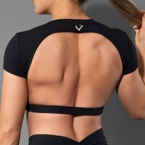 Violate The Dress Code Backless Baby Crop - Black Size M